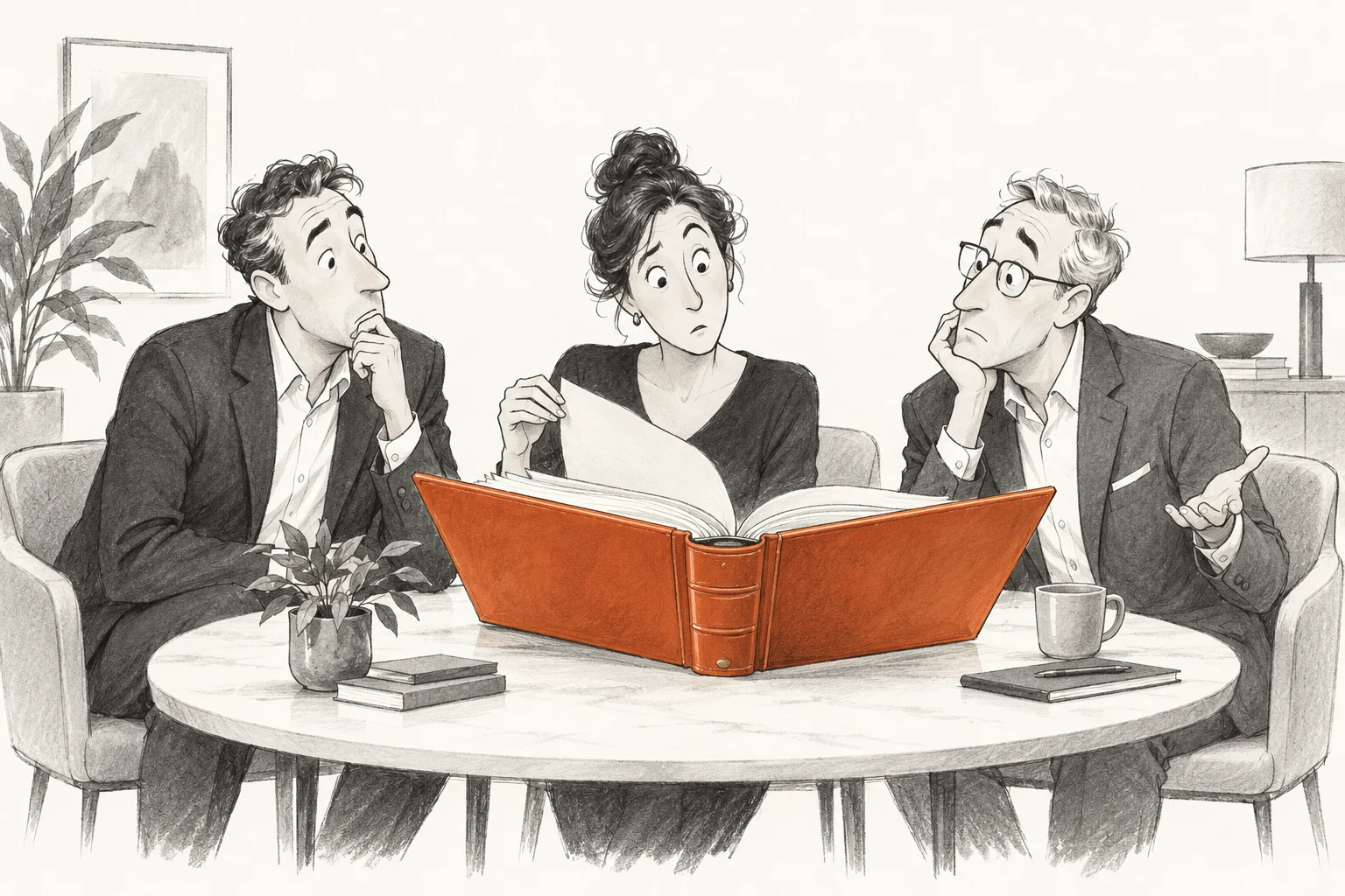 A buying committee admires a beautifully presented proposal, then looks around the table in puzzled silence because nobody recognises the supplier.